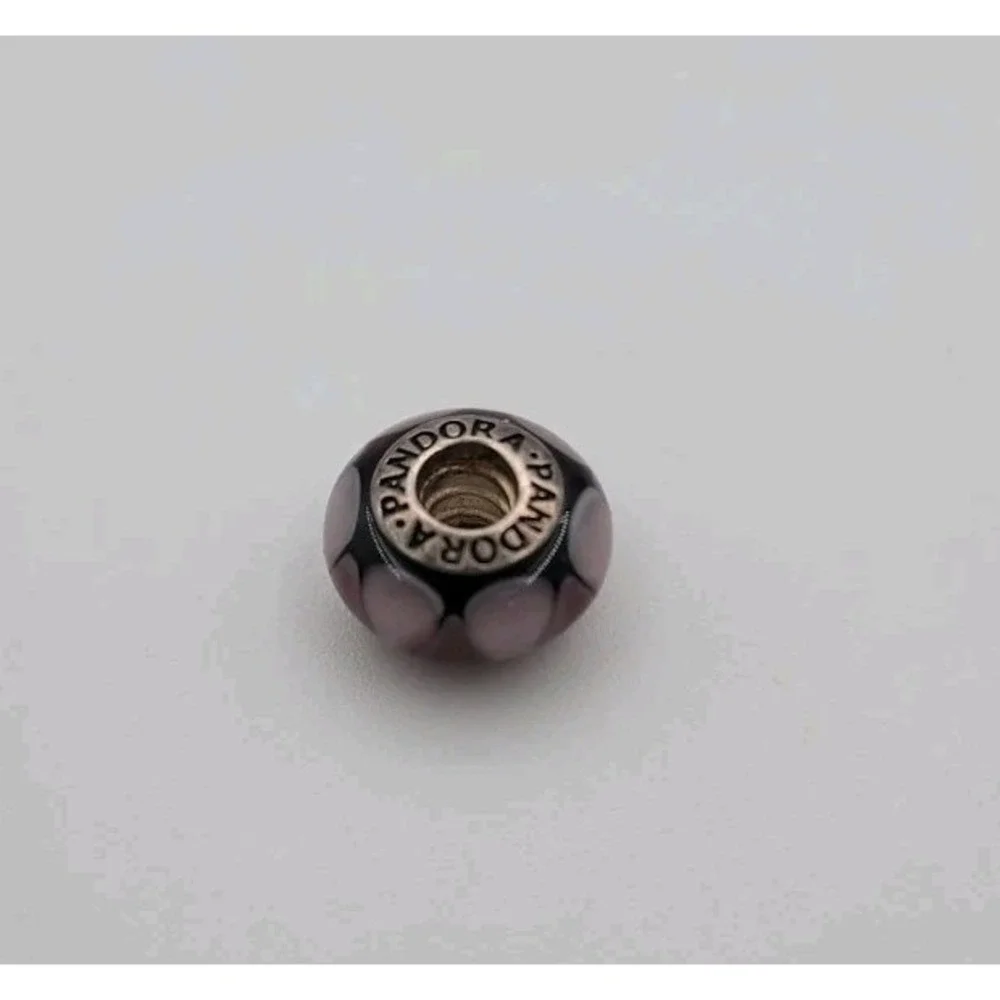 PANDORA Sterling Silver S 925 ALE Purple Murano Glass Charm Bead‎